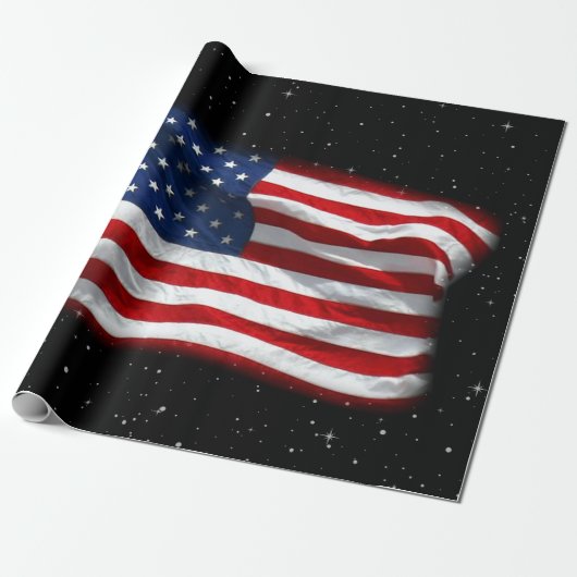 Papier Cadeau Drapeau américain patriotique États-Unis (Déroulé)