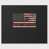 Papier Cadeau Drapeau américain patriotique Fars de Noël (Plat)