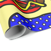 Papier Cadeau Drapeau américain patriotique Hot Dog (Coin rond)