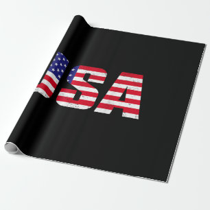 Papier Cadeau Drapeau Américain Patriotique Pour Hommes Femmes E