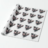 Papier Cadeau Drapeau américain. Pompier (Déroulé)