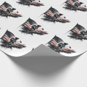 Papier Cadeau Drapeau américain. Pompier (Coin)