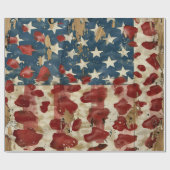 Papier Cadeau Drapeau américain rustique imprimé léopard (6) (Plat)