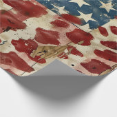 Papier Cadeau Drapeau américain rustique imprimé léopard (6) (Coin)