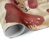 Papier Cadeau Drapeau américain rustique imprimé léopard (6) (Coin rond)