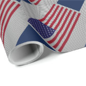 Papier Cadeau Drapeau américain sur la fibre de carbone (Coin rond)