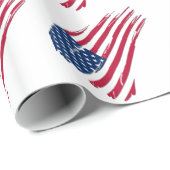 Papier Cadeau Drapeau américain tatoué (Coin rond)