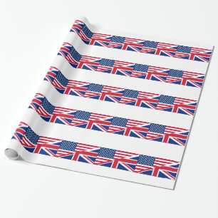 Papier Cadeau Drapeau américain Union Jack motif étoiles rayures