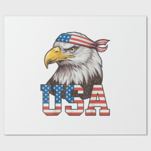 Papier Cadeau Drapeau américain USA Hommes Femmes Enfants Aigle