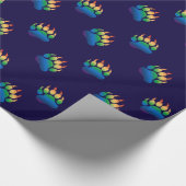 Papier Cadeau Drapeau arc-en-ciel brut de l'ours rayé (Coin)