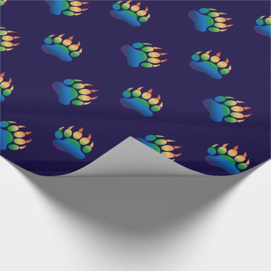 Papier Cadeau Drapeau arc-en-ciel Gradient Bear Paw (Coin)