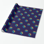 Papier Cadeau Drapeau arc-en-ciel Gradient Bear Paw (Déroulé)