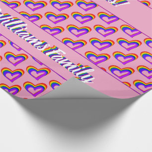 Papier Cadeau Drapeau arc-en-ciel LGBT Motif de cœur Coloré Fier