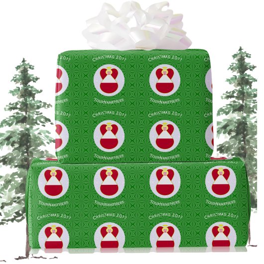 Papier Cadeau Drapeau autrichien Ange de Noël personnalisé