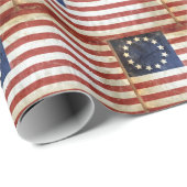 Papier Cadeau Drapeau Betsy Ross (Coin rond)
