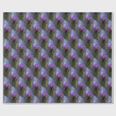 Papier Cadeau Drapeau bleu Iris Fleur Nature Motif d'art (Plat)