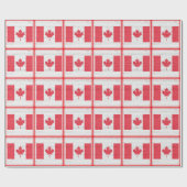 PAPIER CADEAU DRAPEAU BRIQUE CANADA (Plat)