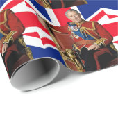Papier Cadeau Drapeau britannique King Charles III (Coin rond)