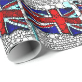 Papier Cadeau Drapeau britannique Union Jack moderne (Coin rond)