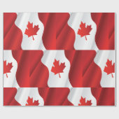 Papier Cadeau Drapeau Canada Feuille d'érable (Plat)