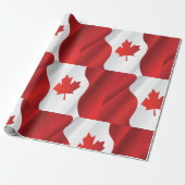Papier Cadeau Drapeau Canada Feuille d'érable (Déroulé)