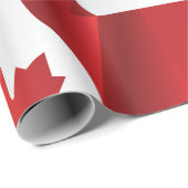 Papier Cadeau Drapeau Canada Feuille d'érable (Coin rond)