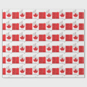 Papier Cadeau DRAPEAU CANADA Patriotique Carte canadienne Feuill (Plat)