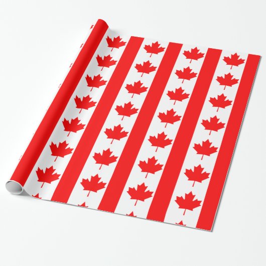 Papier Cadeau Drapeau canadien (Déroulé)