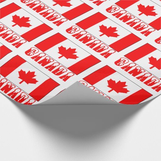 Papier Cadeau Drapeau canadien et Canada (Coin)