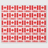 Papier Cadeau Drapeau canadien et Canada (Plat)