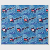 Papier Cadeau Drapeau canadien Père Noël papier d'emballage de N (Plat)