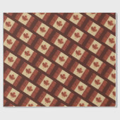 Papier Cadeau Drapeau Canadien Sur L'Écorce De Birch Intérieur (Plat)