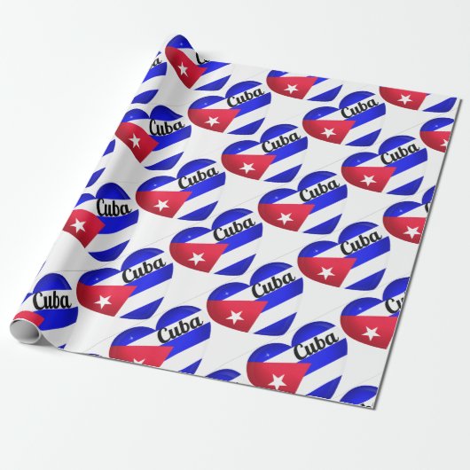 Papier Cadeau Drapeau cardiaque cubain (Déroulé)