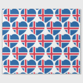 Papier Cadeau Drapeau cardiaque islandais (Plat)