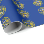 Papier Cadeau Drapeau Carrelé Du Nebraska (Coin rond)