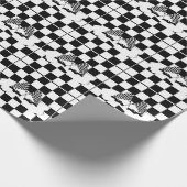 Papier Cadeau Drapeau Checker et voitures de course (Coin)