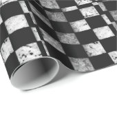 Papier Cadeau Drapeau Checkered (Coin rond)