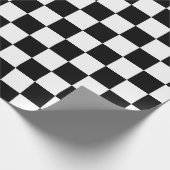 Papier Cadeau Drapeau Checkered de contrôleur classique blanc (Coin)