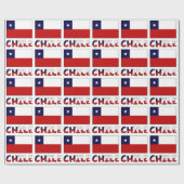 Papier Cadeau Drapeau chilien et Chili (Plat)