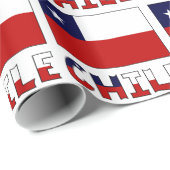 Papier Cadeau Drapeau chilien et Chili (Coin rond)