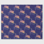 Papier Cadeau Drapeau citoyen américain, enveloppement cadeau bl (Plat)