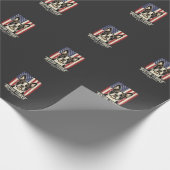 Papier Cadeau Drapeau Classique Américain Boston Terrier (Coin)