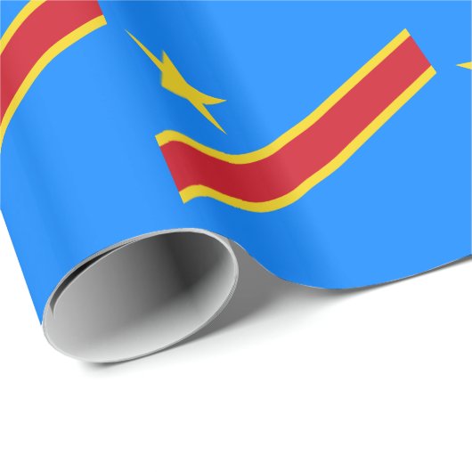 Papier Cadeau Drapeau Congo Kinshasa (Coin rond)