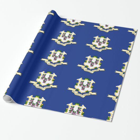 Papier Cadeau Drapeau Connecticut (Déroulé)