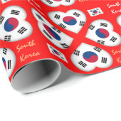 Papier Cadeau Drapeau coréen & cadeaux de Corée du Sud / fans sp (Coin rond)