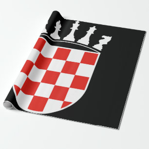Papier Cadeau Drapeau croate couleurs Joueur d'échecs cadeaux po