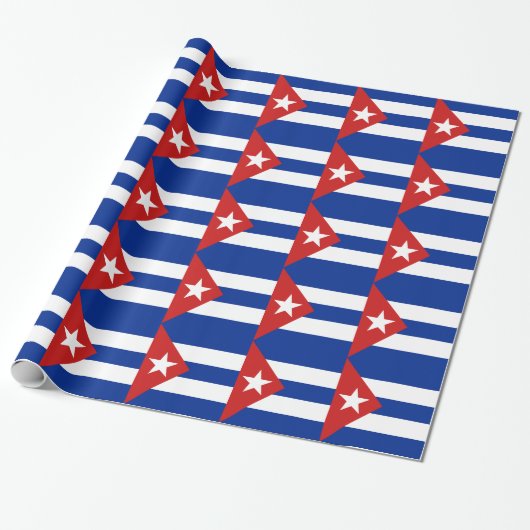 Papier Cadeau Drapeau Cuba (Déroulé)