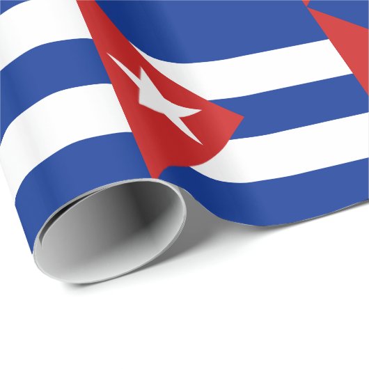 Papier Cadeau Drapeau Cuba (Coin rond)