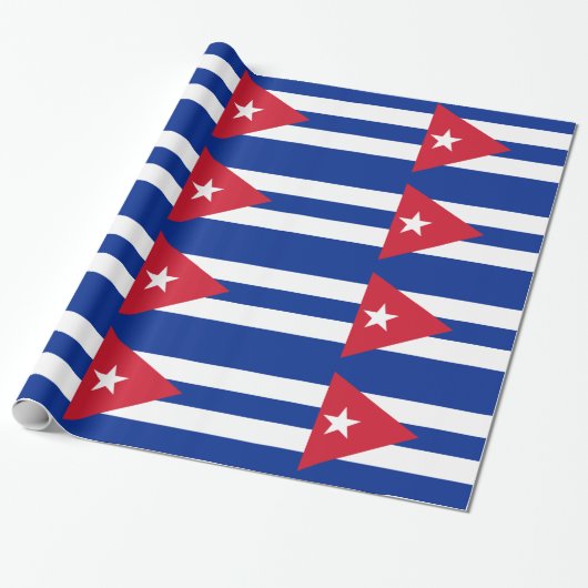 Papier Cadeau Drapeau Cuba (Déroulé)