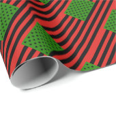 Papier Cadeau Drapeau d'Afro-américain - noir et vert rouges (Coin rond)
